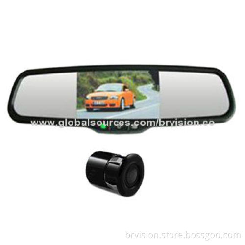 Car rear view system with 4.3-inch mirror monitor and wide view angle waterproof cameraNew